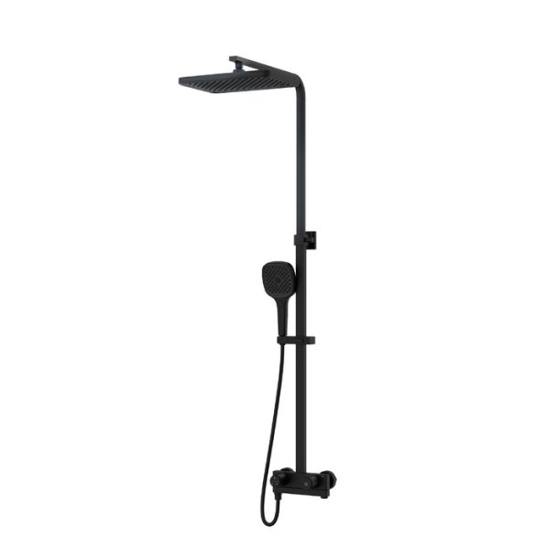 Душевая система IDDSI Slide SLIBLBTi06 с изливом и тропическим душем, черная матовая